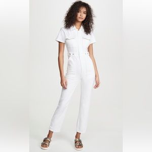 Good American Fit For Success Jumpsuit | White Denim Utility Suit